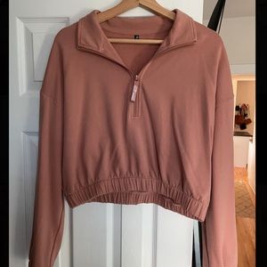 P’tula Cropped Zip up Sweatshirt